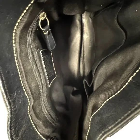 Coach Hampton Jacquard Logo Canvas and Leather Shoulder bag - Picture 14 of 14